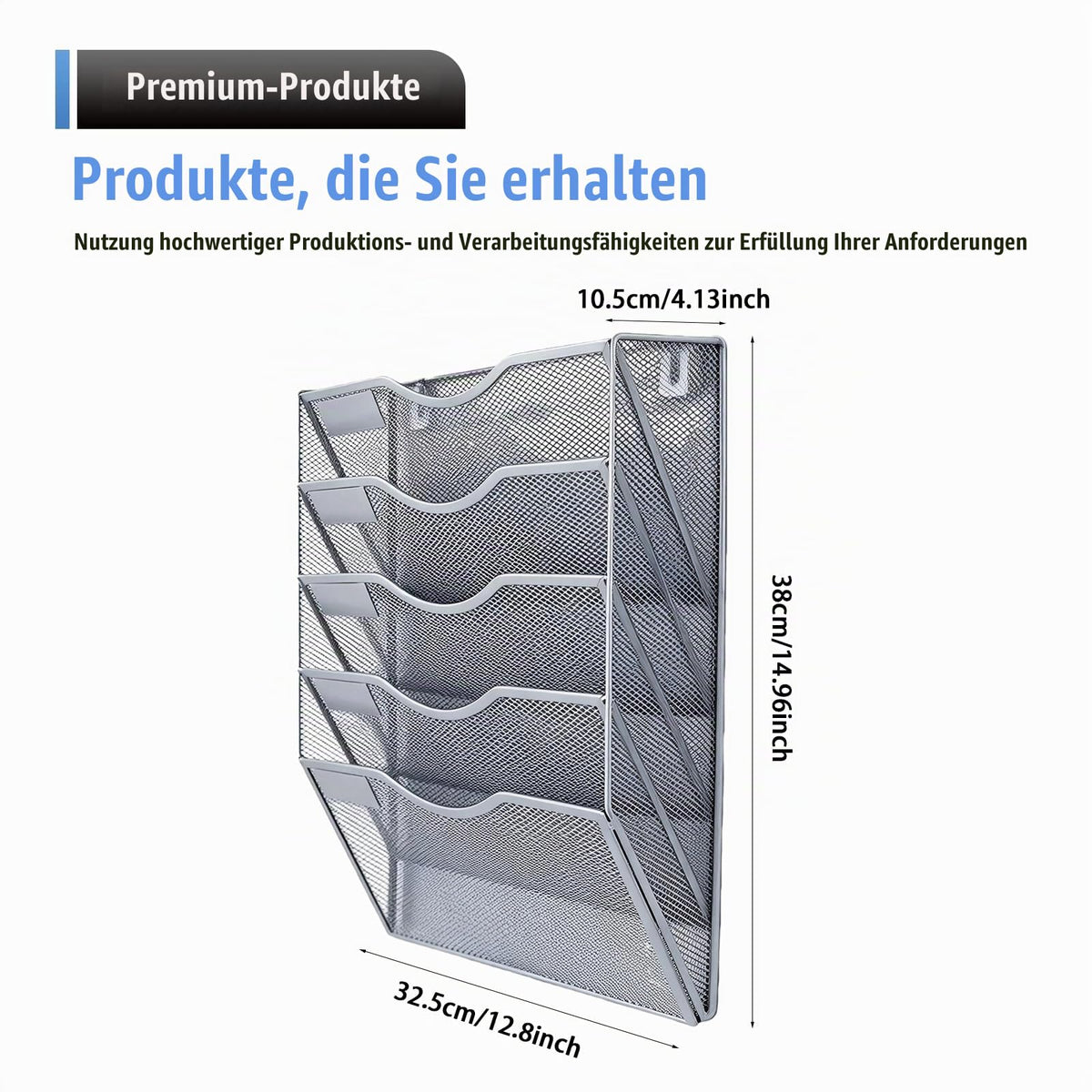 5 Fächer Zeitschriftenhalter Wand, Metall A4 Zeitschriftenhalter, Zusammensetzen Metall A4, Hängeregister Zeitschriftenständer Wand, Wandhalter Aktenablage Für Dokumente,Zeitschriften,Zeitungen,Silber