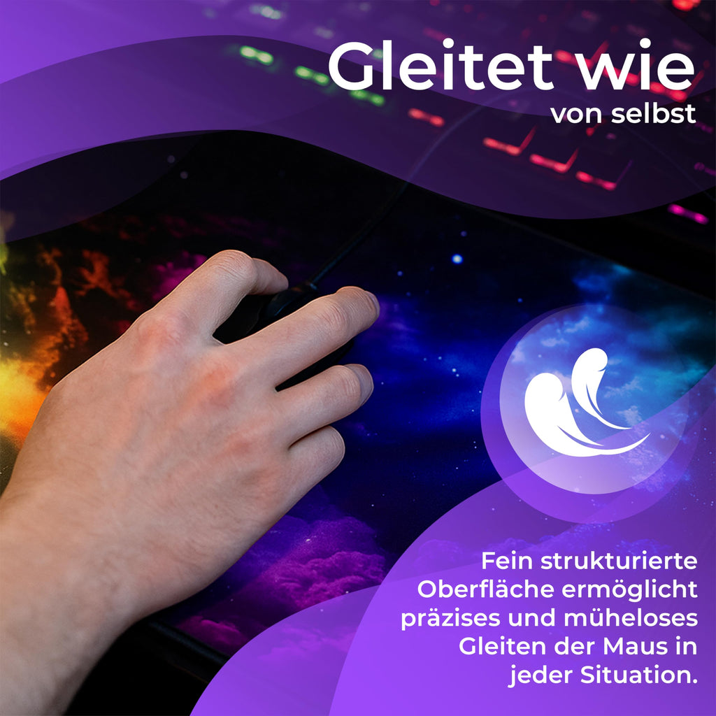 Retoo Mauspad XXL, 885 x 400 mm, Groß Mauspad Gaming mit Motiv, Tischunterlage Large Size, Spezielle Oberfläche, Schreibtischunterlage, Verbessert Präzision und Geschwindigkeit, Fransenfreie