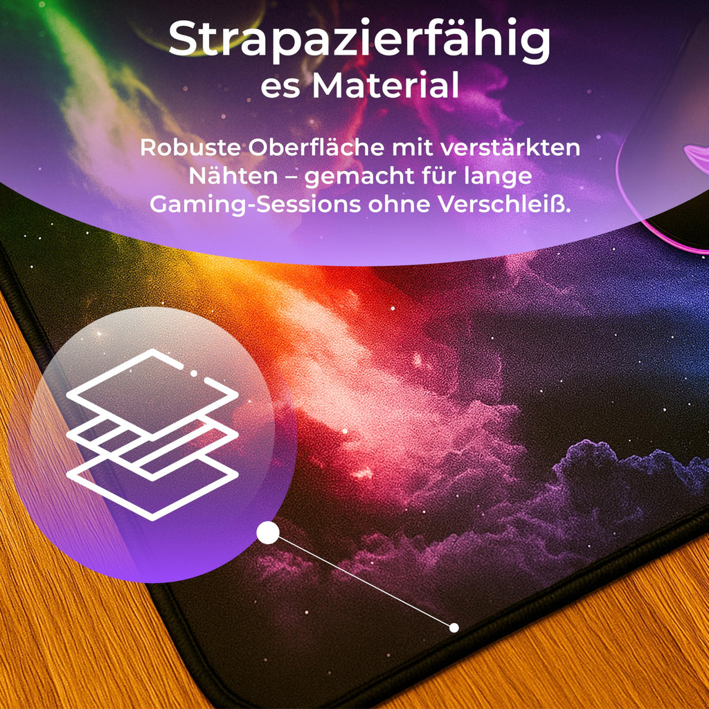 Retoo Mauspad XXL, 885 x 400 mm, Groß Mauspad Gaming mit Motiv, Tischunterlage Large Size, Spezielle Oberfläche, Schreibtischunterlage, Verbessert Präzision und Geschwindigkeit, Fransenfreie
