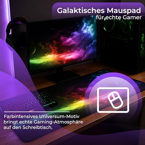 Retoo Mauspad XXL, 885 x 400 mm, Groß Mauspad Gaming mit Motiv, Tischunterlage Large Size, Spezielle Oberfläche, Schreibtischunterlage, Verbessert Präzision und Geschwindigkeit, Fransenfreie