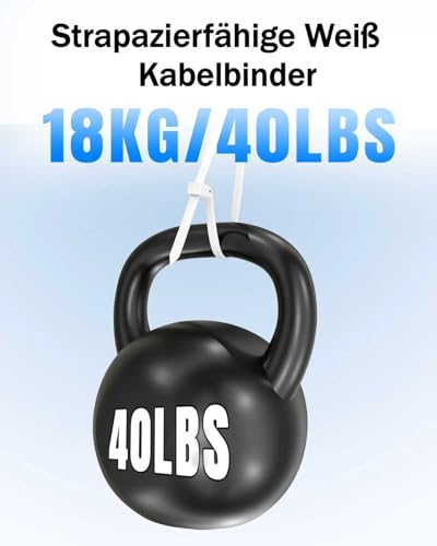 200 Stück Kabelbinder Weiß Set - 100/150/200/300 mm(je 50 Stück)
