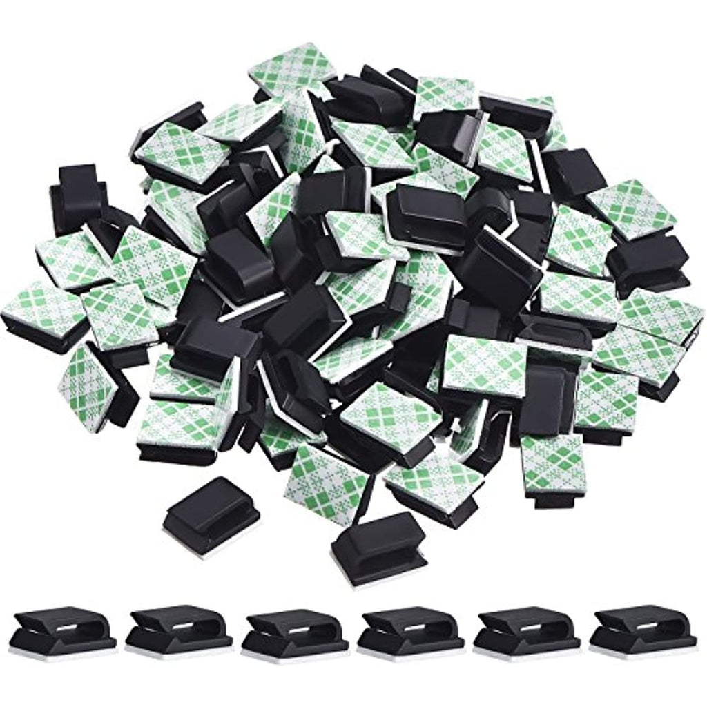 HICARER 100 Kabelclips Selbstklebend Kabelklemmen, 13 x 10 mm, Schwarz