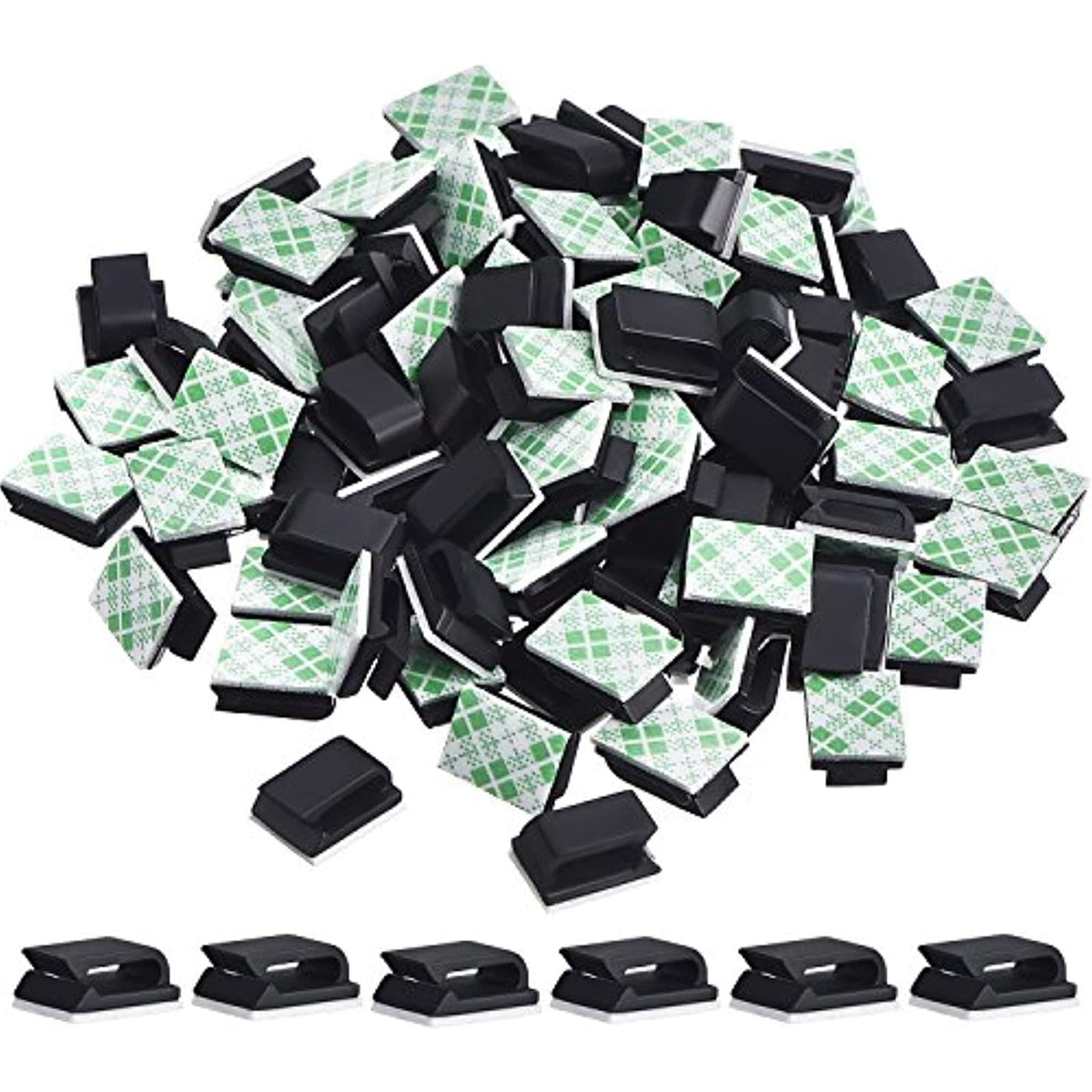 HICARER 100 Kabelclips Selbstklebend Kabelklemmen, 13 x 10 mm, Schwarz