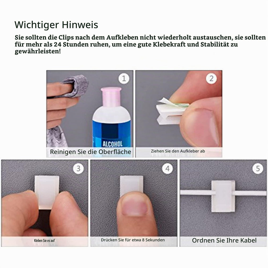 HICARER 100 Kabelclips Selbstklebend Kabelklemmen, 13 x 10 mm, Schwarz