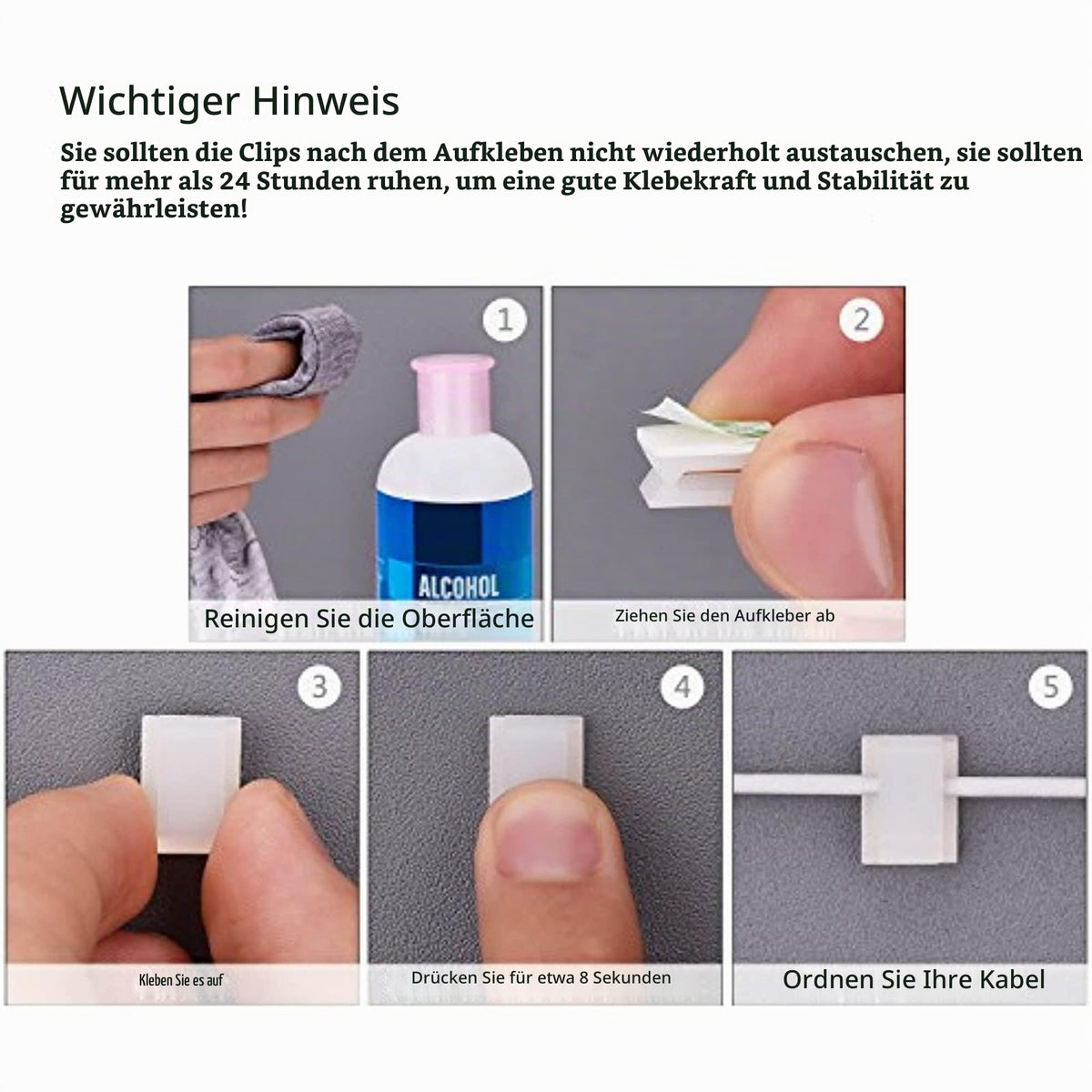 HICARER 100 Kabelclips Selbstklebend Kabelklemmen, 13 x 10 mm, Schwarz
