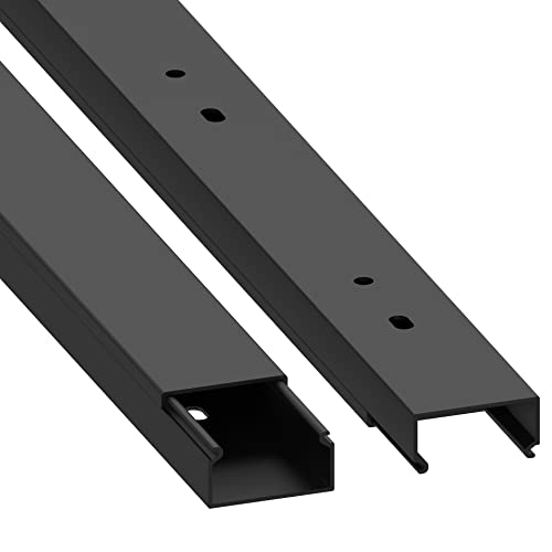 Cablecoach Habengut Kabelkanal (mit Montagelochung im Boden) 30x15 mm aus PVC, Farbe: Schwarz, Länge 4 m (4 x 1 m Länge)