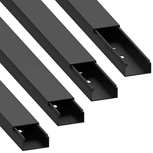 Cablecoach Habengut Kabelkanal (mit Montagelochung im Boden) 30x15 mm aus PVC, Farbe: Schwarz, Länge 4 m (4 x 1 m Länge)
