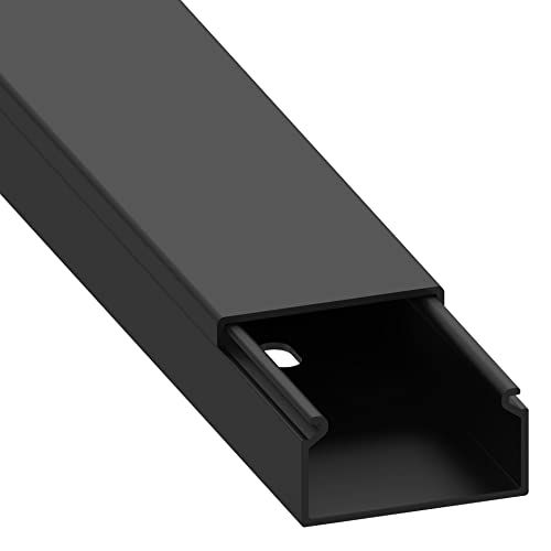 Cablecoach Habengut Kabelkanal (mit Montagelochung im Boden) 30x15 mm aus PVC, Farbe: Schwarz, Länge 4 m (4 x 1 m Länge)
