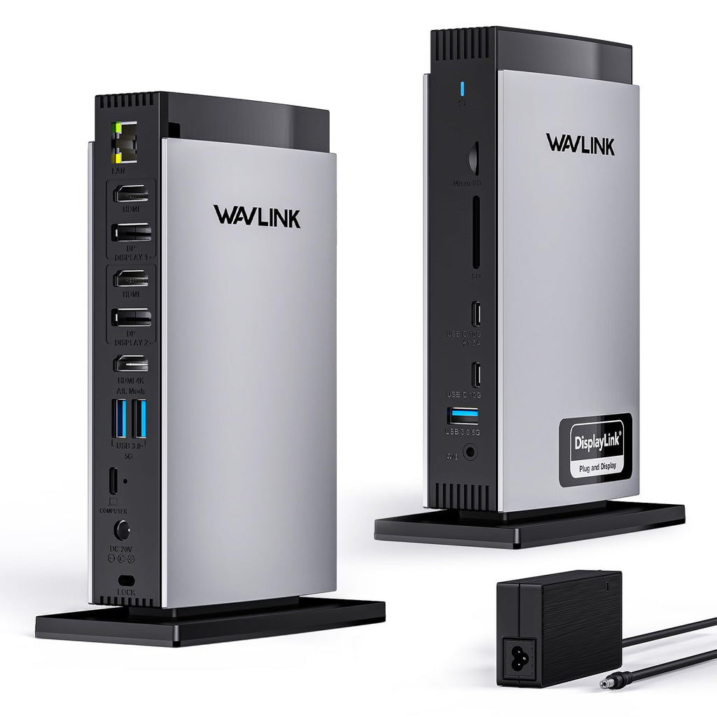 WAVLINK Displaylink Docking Station Dreifach-Display 4K+Dual 2K, 3HDMI, 2DP