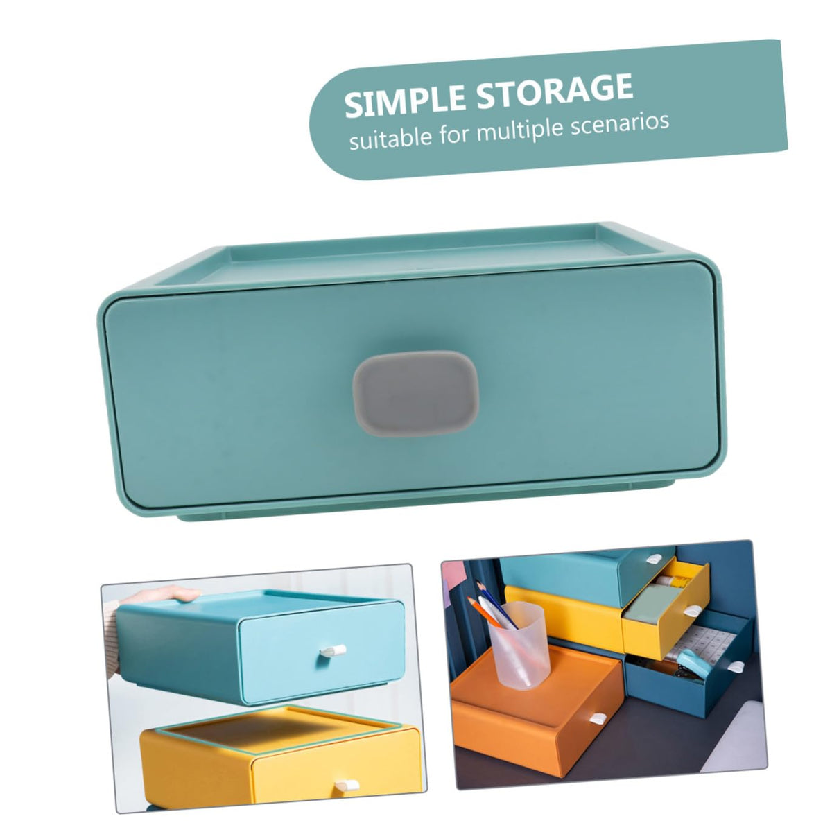 minkissy Robuste Pp-kunststoff-organisationsbox Tischaufbewahrungskoffer Einfaches Design Für Den Wohnheimbereich Im Home Office
