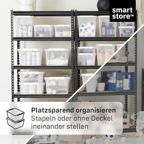 SmartStore Aufbewahrungsbox mit Deckel | 4x 8L Box | 34x25x16cm