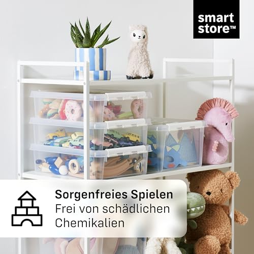 SmartStore Aufbewahrungsbox mit Deckel | 4x 8L Box | 34x25x16cm