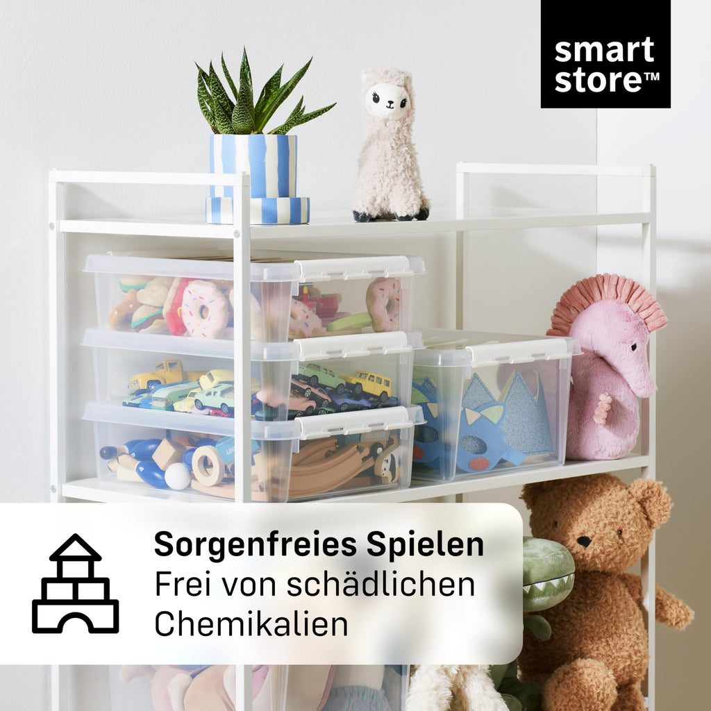 SmartStore Aufbewahrungsbox mit Deckel | 4x 8L Box | 34x25x16cm