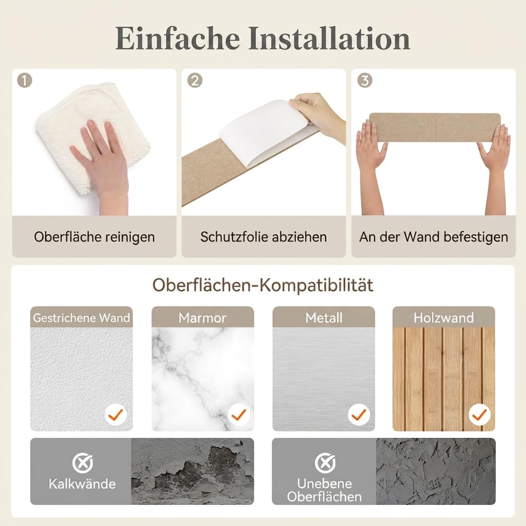 Lifewit Pinnwand mit 60-teiligem Set, 12er-Pack, Alternative zur Korkplatte, Filzstreifen-Pinnwand, 33 x 5 cm, vollselbstklebende Wandtafel zur Dekoration, für Büro, Wohnheim, Zuhause, Leinen