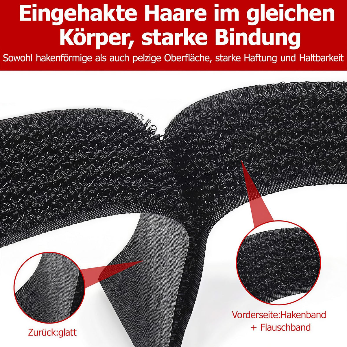2cm x 10m Klettband mit 50 Schnallen Schneidbarer Wiederverschließbare Kabelbinder Klett Schwarz Kabel Klettband Klettbänder Rolle für Kabel Schläuche Rohre (Schwarz‎, 2cm x 10m)