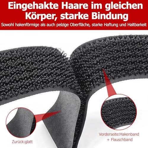 2cm x 10m Klettband mit 50 Schnallen Schneidbarer Wiederverschließbare Kabelbinder Klett Schwarz Kabel Klettband Klettbänder Rolle für Kabel Schläuche Rohre (Schwarz‎, 2cm x 10m)