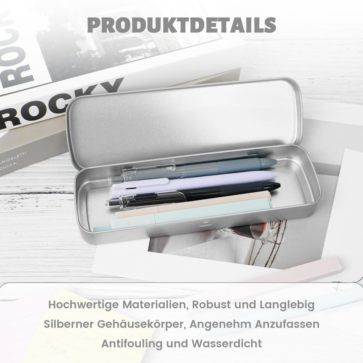 3 Stück Stiftebox Blechdose Stifte Box Metallbox mit Deckel