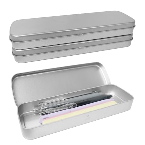 3 Stück Stiftebox Blechdose Stifte Box Metallbox mit Deckel