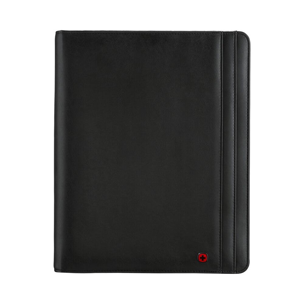 WENGER Venture Schreibmappe mit Tragegriff, Padfolio mit Business-Organizer, 10 Zoll Tabletfach, Polyester/Vinyl, A4-Notizbuch, Damen Herren, Schwarz, 611710