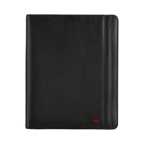 WENGER Venture Schreibmappe mit Tragegriff, Padfolio mit Business-Organizer, 10 Zoll Tabletfach, Polyester/Vinyl, A4-Notizbuch, Damen Herren, Schwarz, 611710