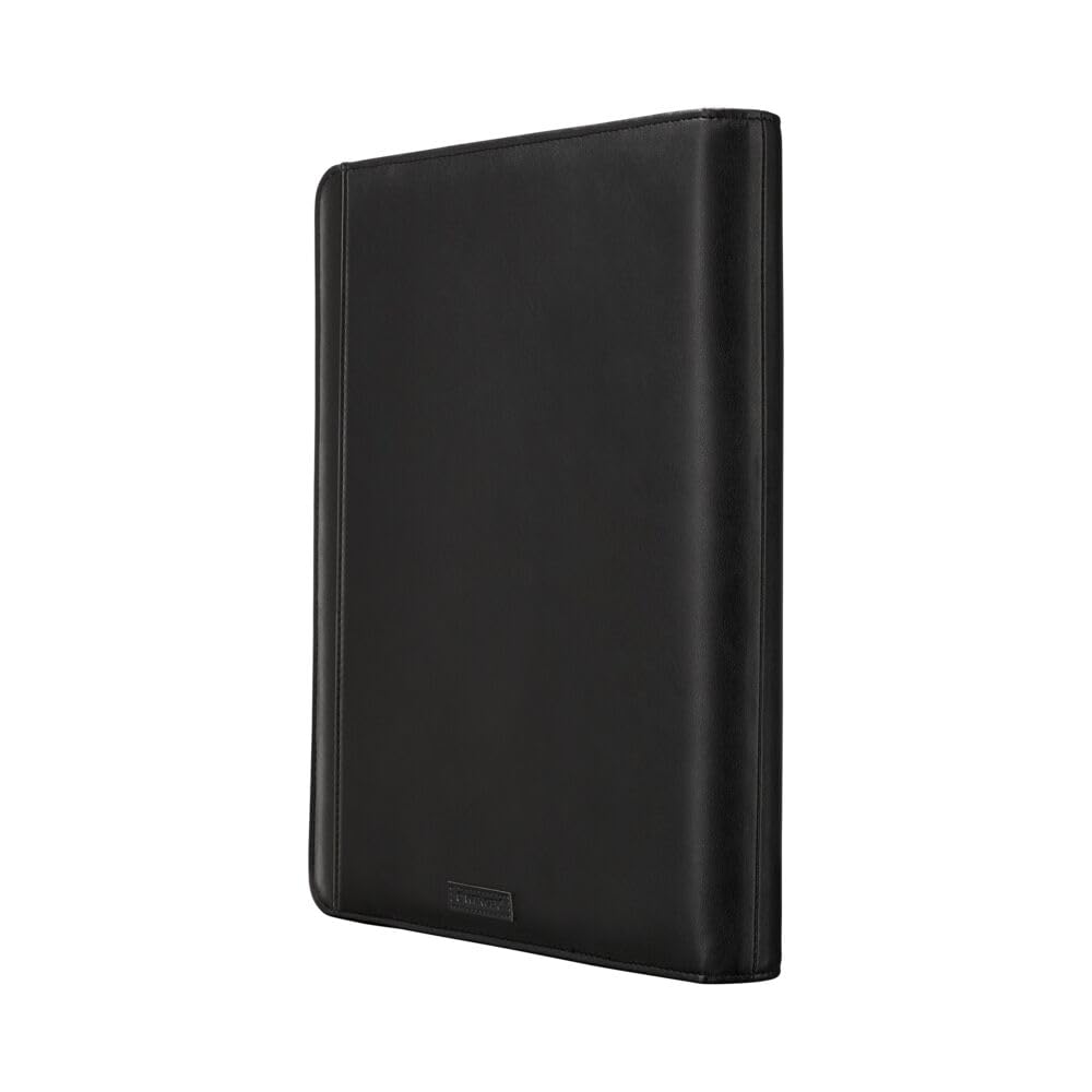 WENGER Venture Schreibmappe mit Tragegriff, Padfolio mit Business-Organizer, 10 Zoll Tabletfach, Polyester/Vinyl, A4-Notizbuch, Damen Herren, Schwarz, 611710