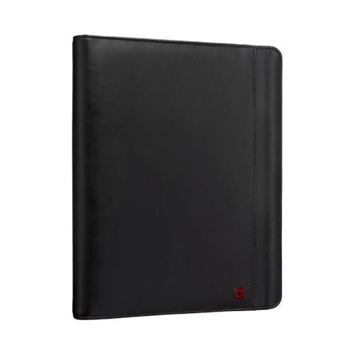 WENGER Venture Schreibmappe mit Tragegriff, Padfolio mit Business-Organizer, 10 Zoll Tabletfach, Polyester/Vinyl, A4-Notizbuch, Damen Herren, Schwarz, 611710