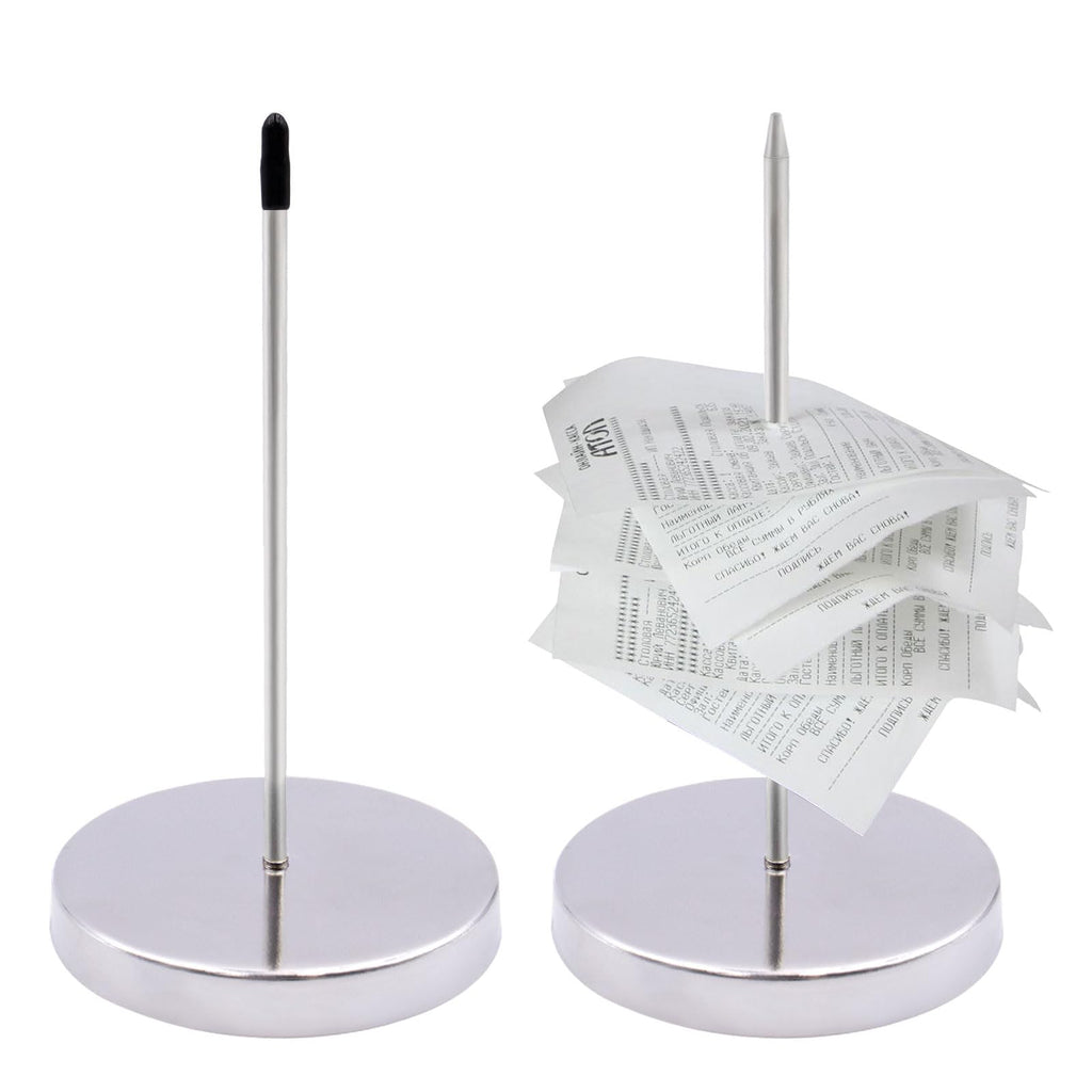 2 Stück Zettelspießer, Abnehmbar Kassenbon Halter, Silber