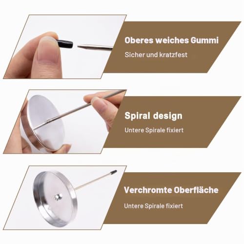 2 Stück Zettelspießer, Abnehmbar Kassenbon Halter, Silber