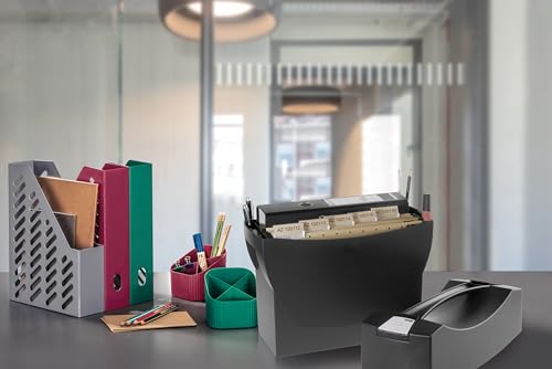HAN Hängemappenbox SWING-PLUS KARMA mit Deckel, für 20 Hängemappen, 80-100% Recyclingmaterial, 19018-13, öko-schwarz