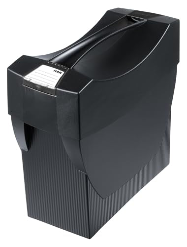 HAN Hängemappenbox SWING-PLUS KARMA mit Deckel, für 20 Hängemappen, 80-100% Recyclingmaterial, 19018-13, öko-schwarz
