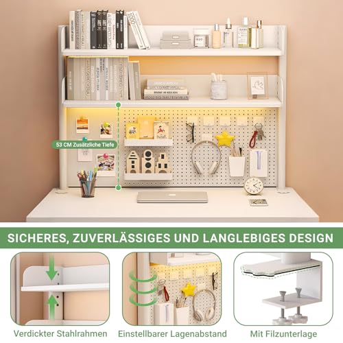 Bücherregal Klein Klemmbare Schreibtisch Aufsatzregal (100x95cm)