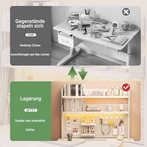 Bücherregal Klein Klemmbare Schreibtisch Aufsatzregal (100x95cm)