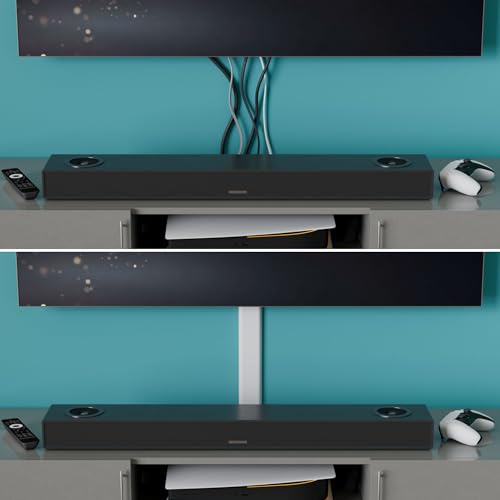 D-Line TV Kabelabdeckung, Kabel an der Wand verstecken, Selbstklebender Kabelverstecker, nahtloses, flaches Design – 60mm (B) x 15mm (H) x 40cm Länge – Weiß