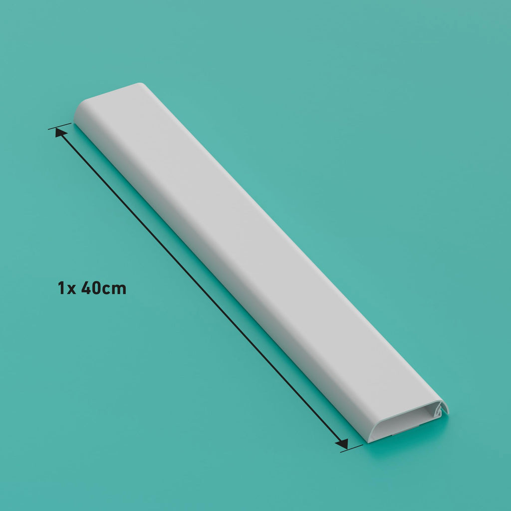 D-Line TV Kabelabdeckung, Kabel an der Wand verstecken, Selbstklebender Kabelverstecker, nahtloses, flaches Design – 60mm (B) x 15mm (H) x 40cm Länge – Weiß