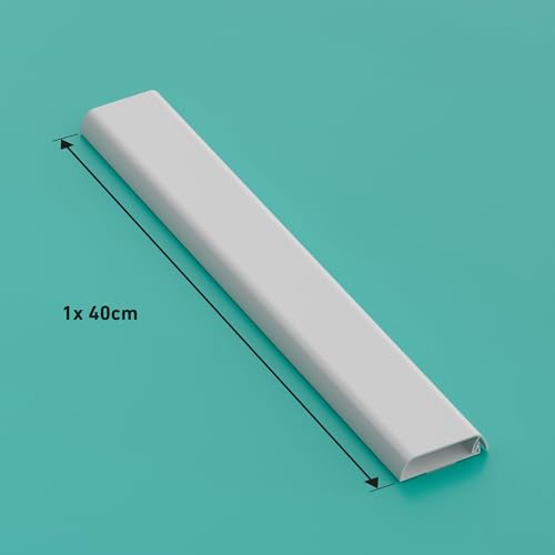 D-Line TV Kabelabdeckung, Kabel an der Wand verstecken, Selbstklebender Kabelverstecker, nahtloses, flaches Design – 60mm (B) x 15mm (H) x 40cm Länge – Weiß