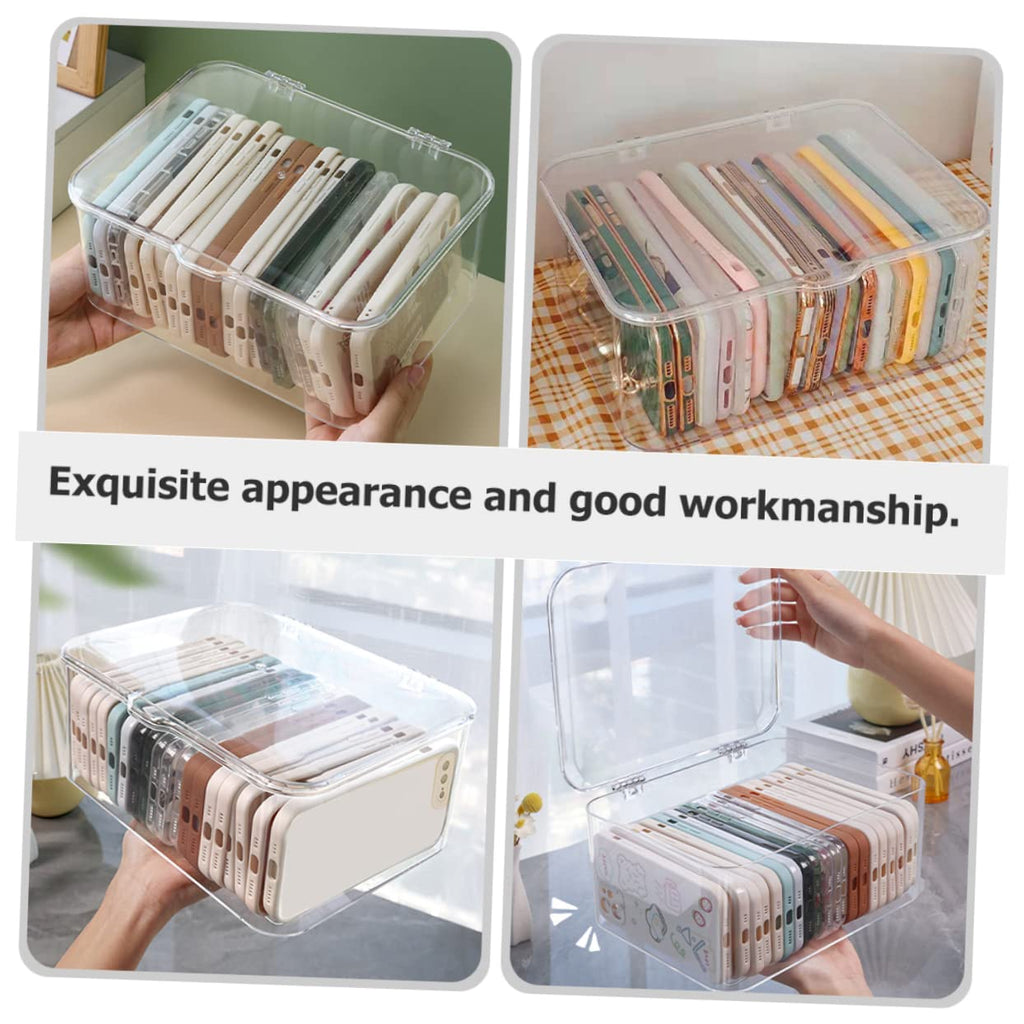 Transparente aus Ps mit Deckel Stapelbar Aufbewahrungsbox Multifunktionale Organisationsbox zur Ordentlichen Aufbewahrung für Schreibtisch und Schule von Haarschmuck und Zubehör