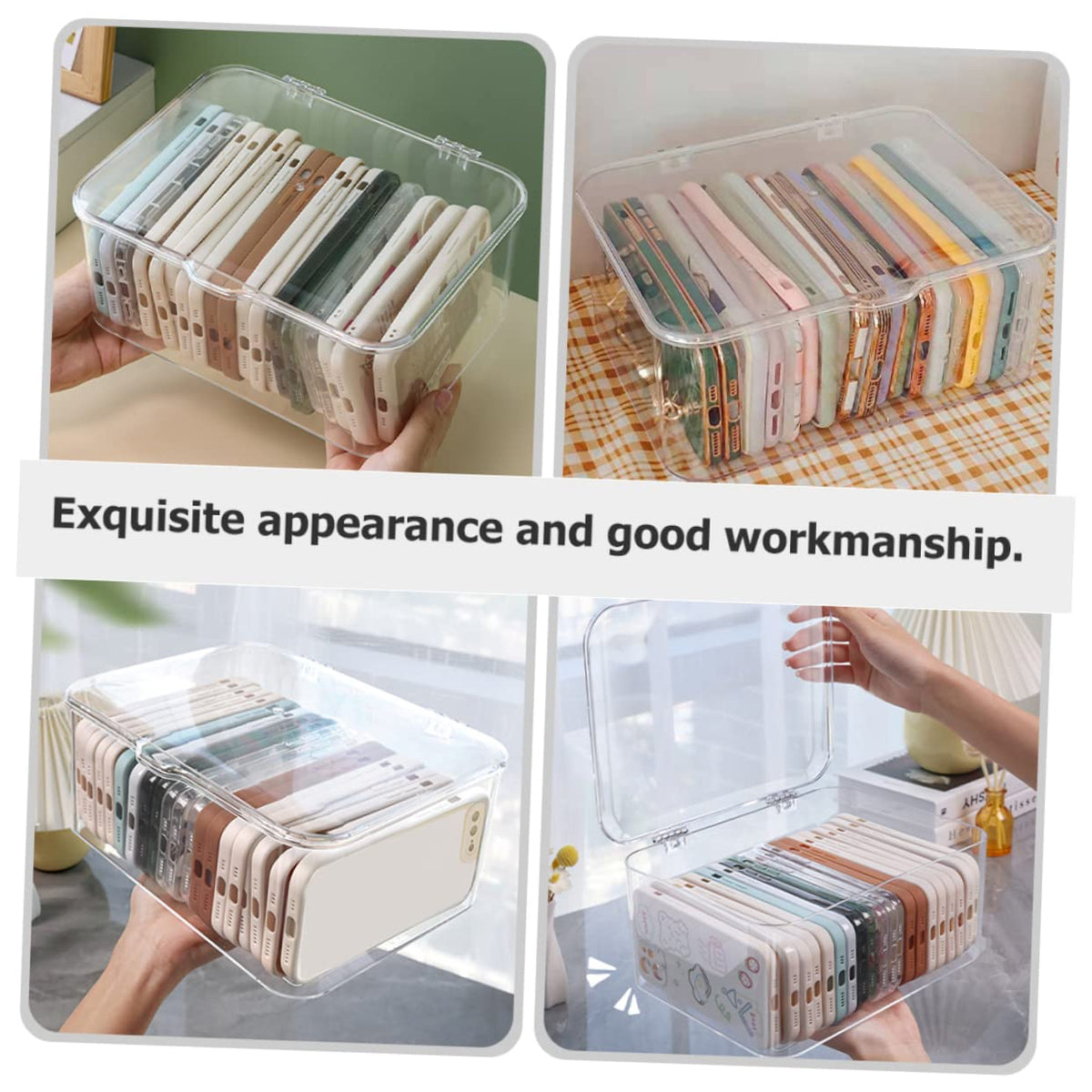 Transparente aus Ps mit Deckel Stapelbar Aufbewahrungsbox Multifunktionale Organisationsbox zur Ordentlichen Aufbewahrung für Schreibtisch und Schule von Haarschmuck und Zubehör