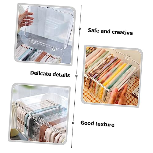 Transparente aus Ps mit Deckel Stapelbar Aufbewahrungsbox Multifunktionale Organisationsbox zur Ordentlichen Aufbewahrung für Schreibtisch und Schule von Haarschmuck und Zubehör