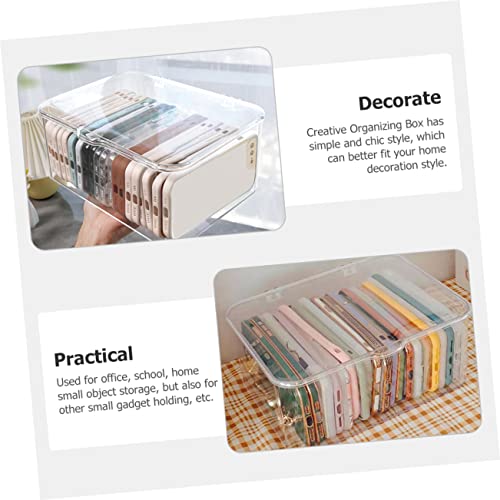Transparente aus Ps mit Deckel Stapelbar Aufbewahrungsbox Multifunktionale Organisationsbox zur Ordentlichen Aufbewahrung für Schreibtisch und Schule von Haarschmuck und Zubehör