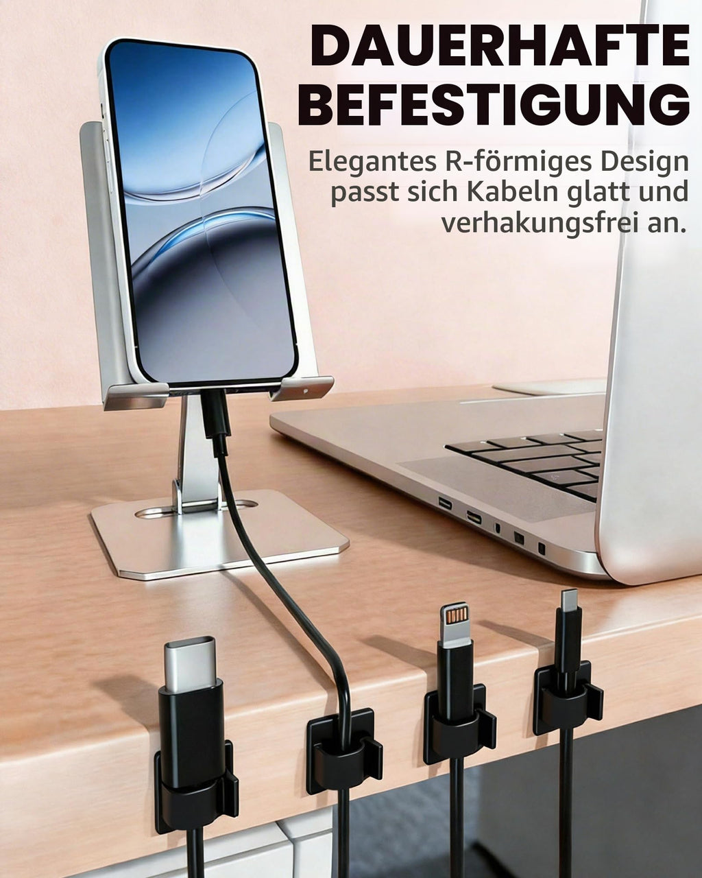 Kabelhalter Selbstklebend, 100 Kabelclips für Kabelmanagement