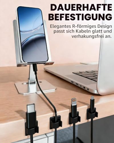 Kabelhalter Selbstklebend, 100 Kabelclips für Kabelmanagement
