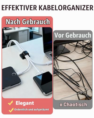 Kabelhalter Selbstklebend, 100 Kabelclips für Kabelmanagement