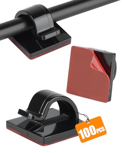 Kabelhalter Selbstklebend, 100 Kabelclips für Kabelmanagement