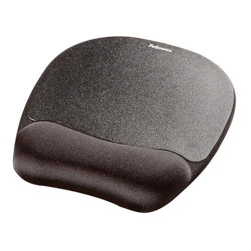 Fellowes Everyday Mousepad mit Handgelenkstütze - Ergonomisches Mauspad für Computer-Laptop, Ergonomische Handgelenkstütze - Schwarz