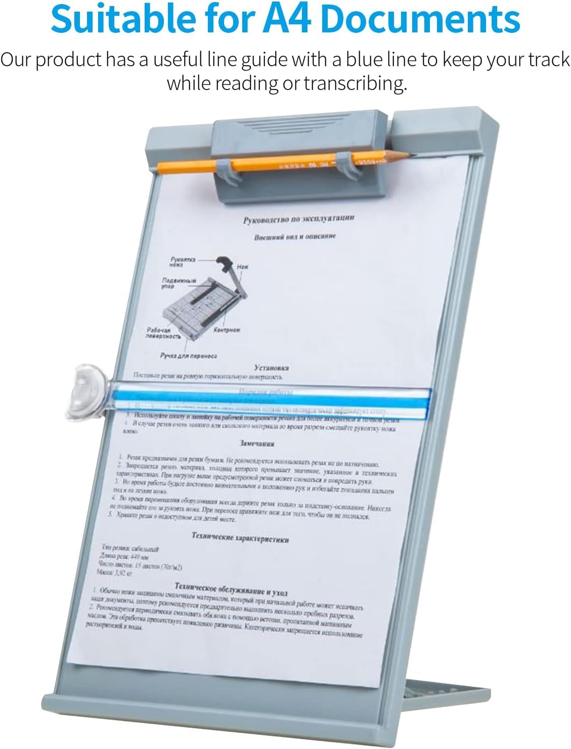 Leserahmen, A4-Lesehalter, Schreibtisch-Dokumentenhalter mit verstellbarem Clip, Dokumentenständer für Büro/Schule/Zuhause