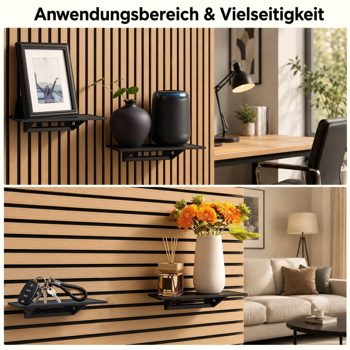 2 Stück Regal für Akustikpaneele Ohne Bohren