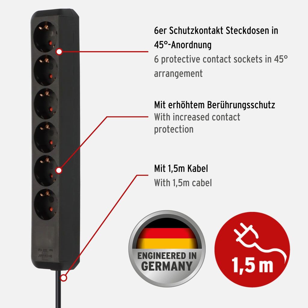 Brennenstuhl Eco-Line Steckdosenleiste 6-Fach