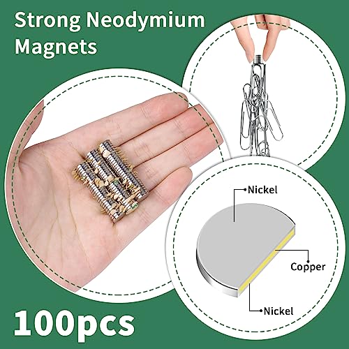 Jewan 100 Stück Neodym Magnete Extra Stark, 8x1mm Mini Magnete Selbstklebend Stark, Klebemagnete Selbstklebend Magneten Klein für Whiteboard, Kühlschrank, Fotos, Basteln