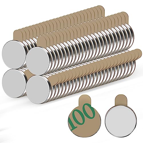 Jewan 100 Stück Neodym Magnete Extra Stark, 8x1mm Mini Magnete Selbstklebend Stark, Klebemagnete Selbstklebend Magneten Klein für Whiteboard, Kühlschrank, Fotos, Basteln