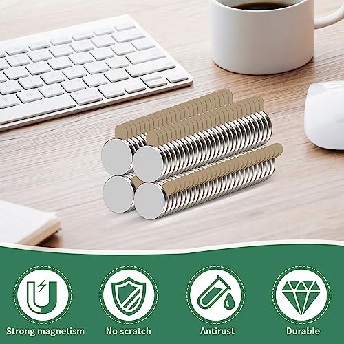Jewan 100 Stück Neodym Magnete Extra Stark, 8x1mm Mini Magnete Selbstklebend Stark, Klebemagnete Selbstklebend Magneten Klein für Whiteboard, Kühlschrank, Fotos, Basteln